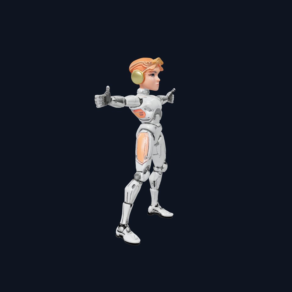 Futuristic Silver Robot model pack